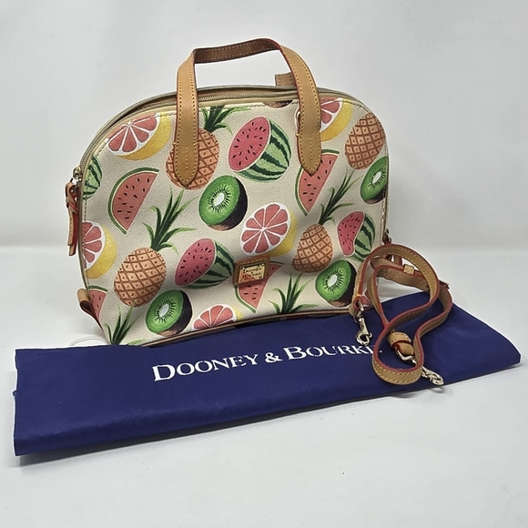 Dooney and Bourke ambrosia tropical fruit coated purse crossbody satchel handbag - Picture 2 of 7
